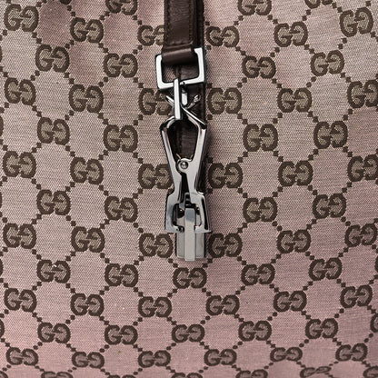 Gucci Monogram Lobster Clasp Jackie O Hobo Brown 8 of 10