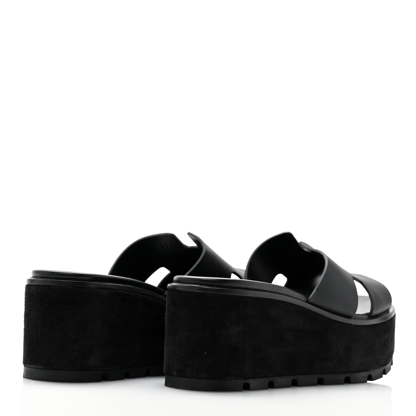 Calfskin Suede Eze 30 Sandals 37 Black