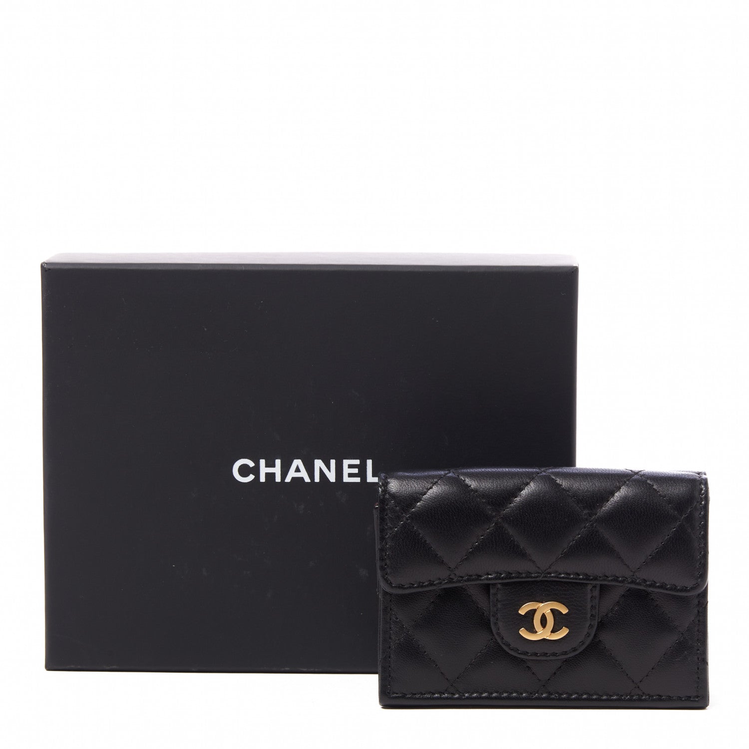 Chanel Lambskin Quilted Double Flap Wallet Black 9 of 9