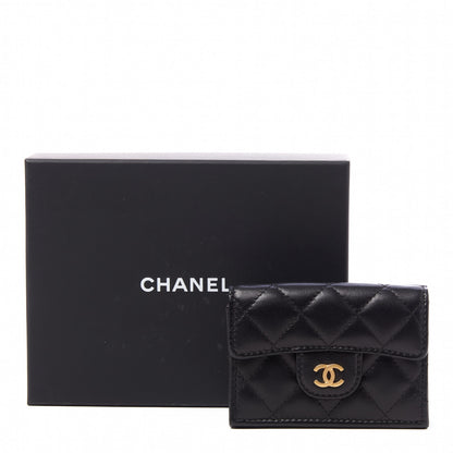 Chanel Lambskin Quilted Double Flap Wallet Black 9 of 9