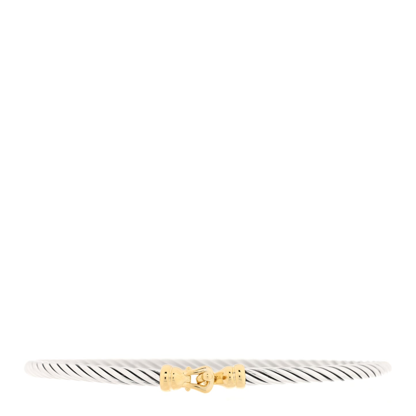 Sterling Silver 18K Yellow Gold 3mm Cable Buckle Bracelet