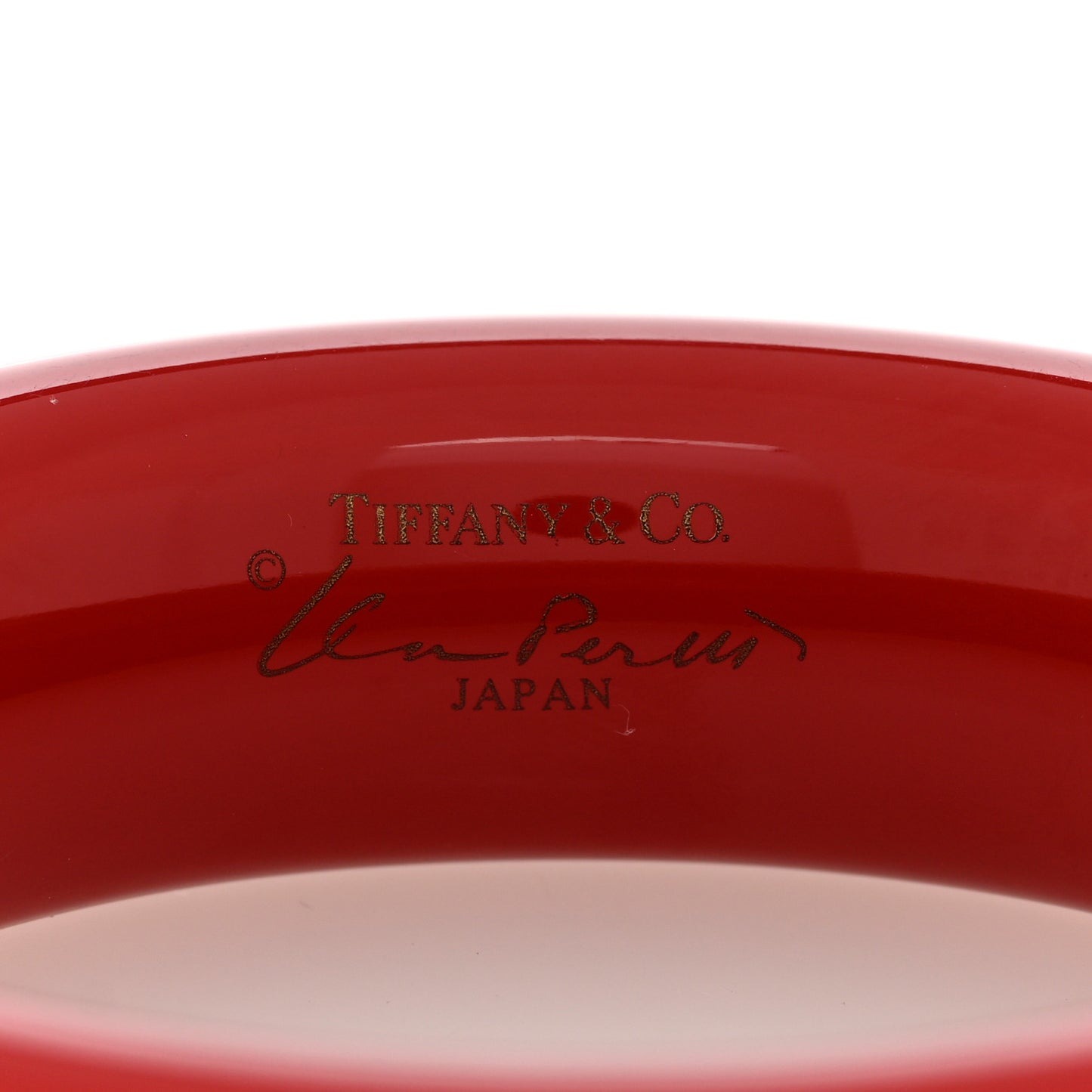 Lacquer Hardwood Elsa Peretti Doughnut Bangle Bracelet Red