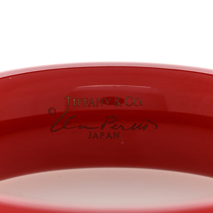 Tiffany Lacquer Hardwood Elsa Peretti Doughnut Bangle Bracelet Red 4 of 4
