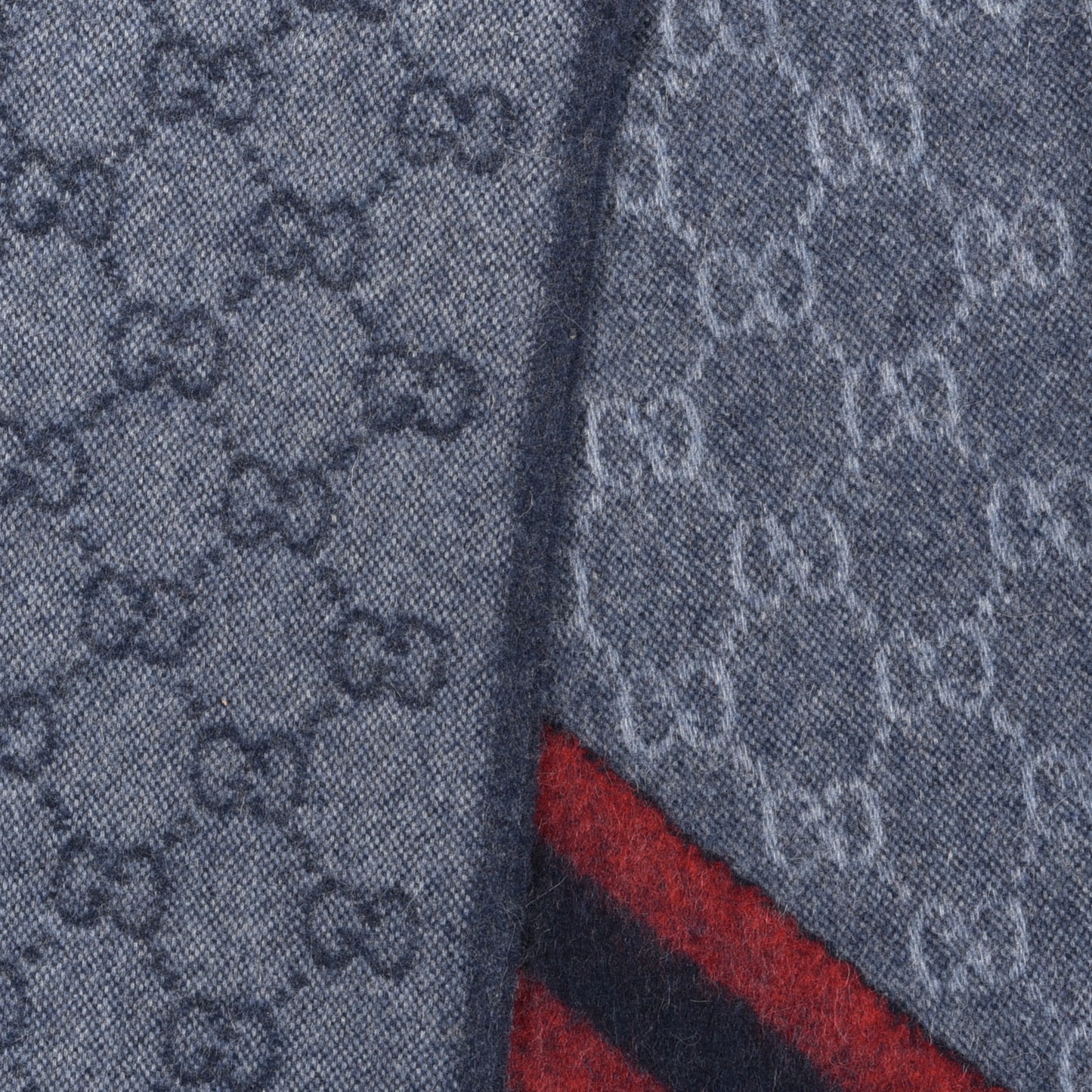 Wool Alpaca Monogram Web New Nikky Scarf Midnight Blue