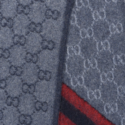 Gucci Wool Alpaca Monogram Web New Nikky Scarf Midnight Blue 3 of 4