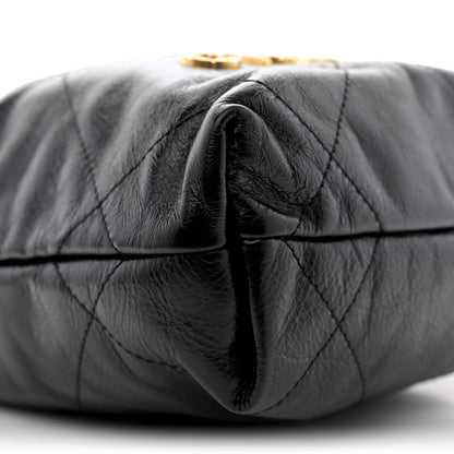 Chanel Shiny Crumpled Calfskin Quilted Pearl Mini Chanel 22 Black 9 of 10