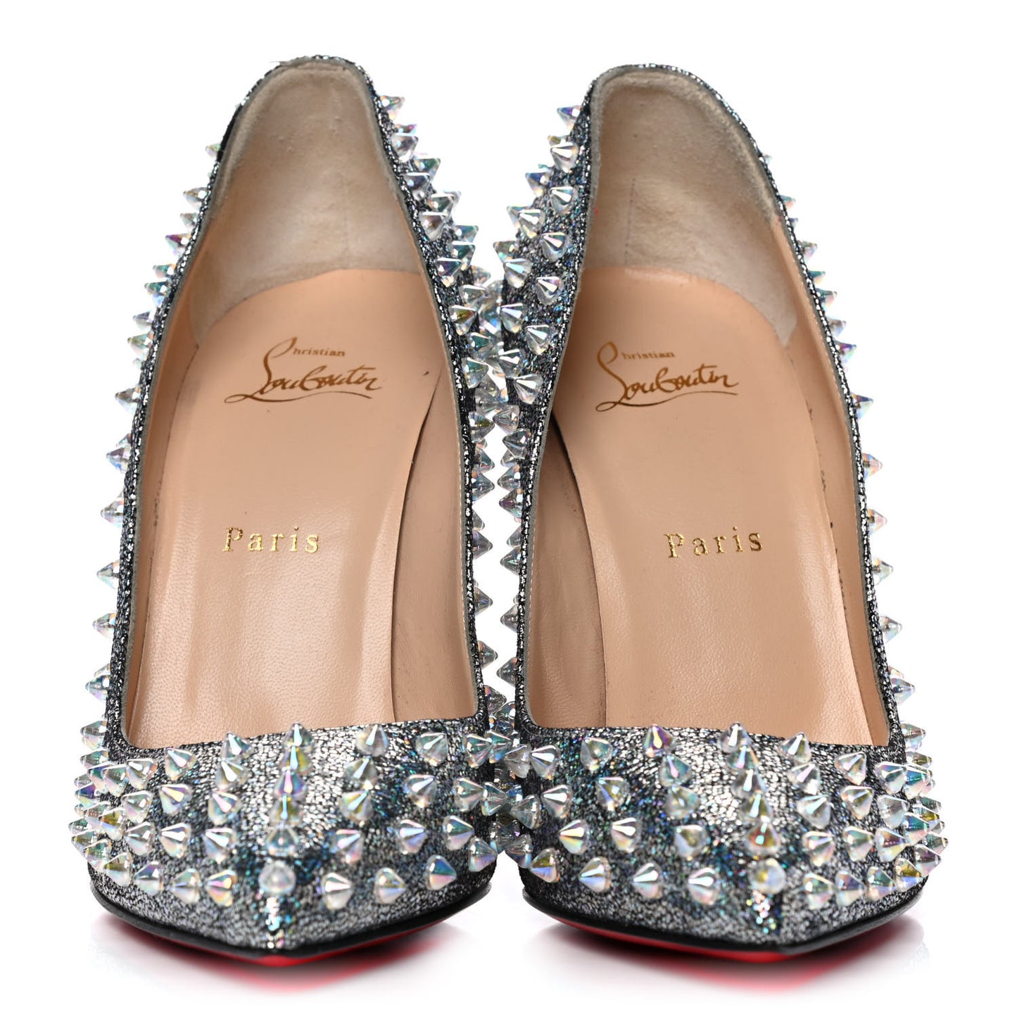 Nappa Mica Follies Spikes 100 Pumps 39 Silver