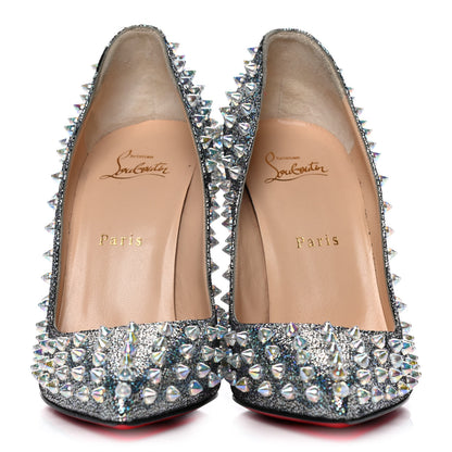 Christian Louboutin Nappa Mica Follies Spikes 100 Pumps 39 Silver 2 of 9