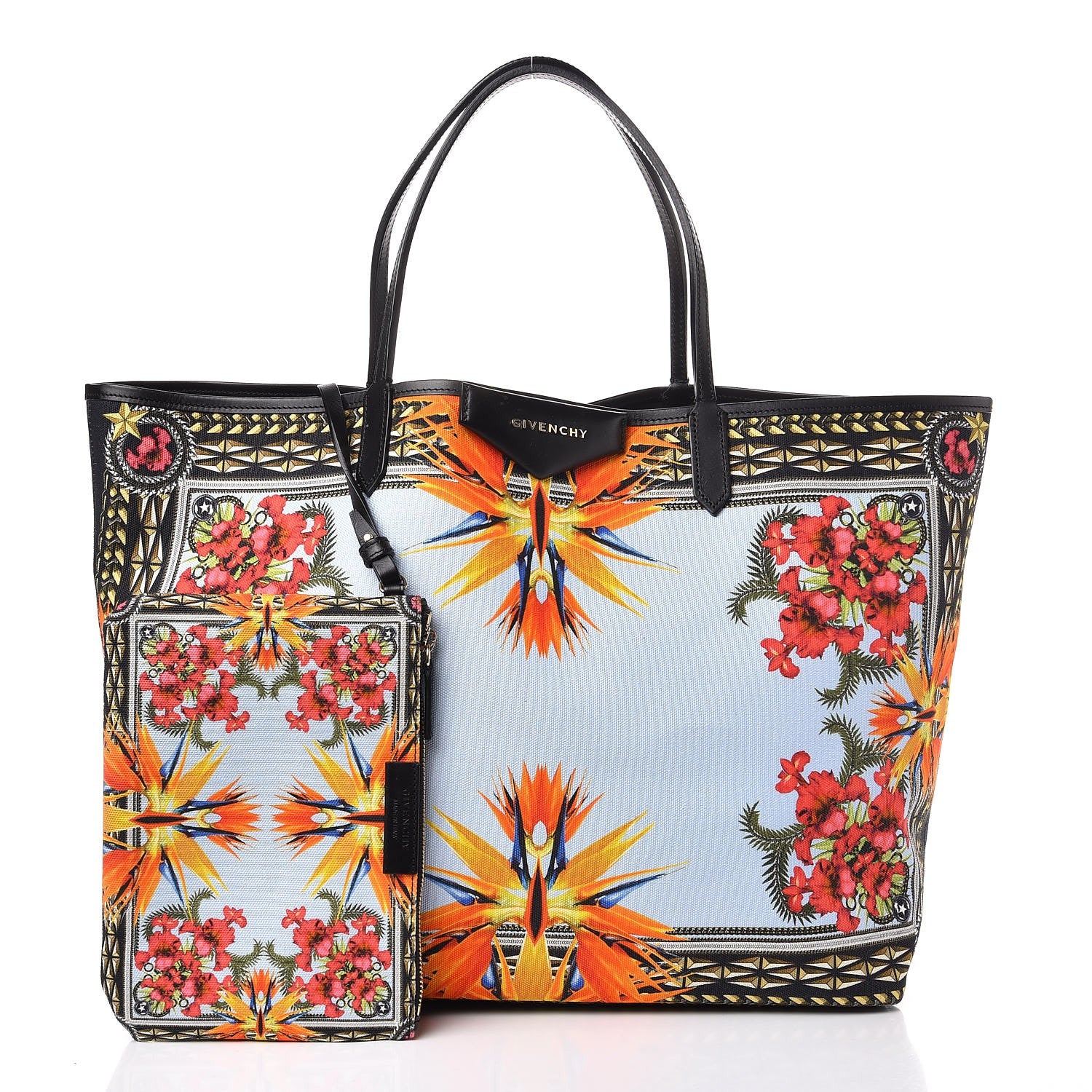 Givenchy Canvas Calfskin Birds of Paradise Print Antigona Tote 3 of 7