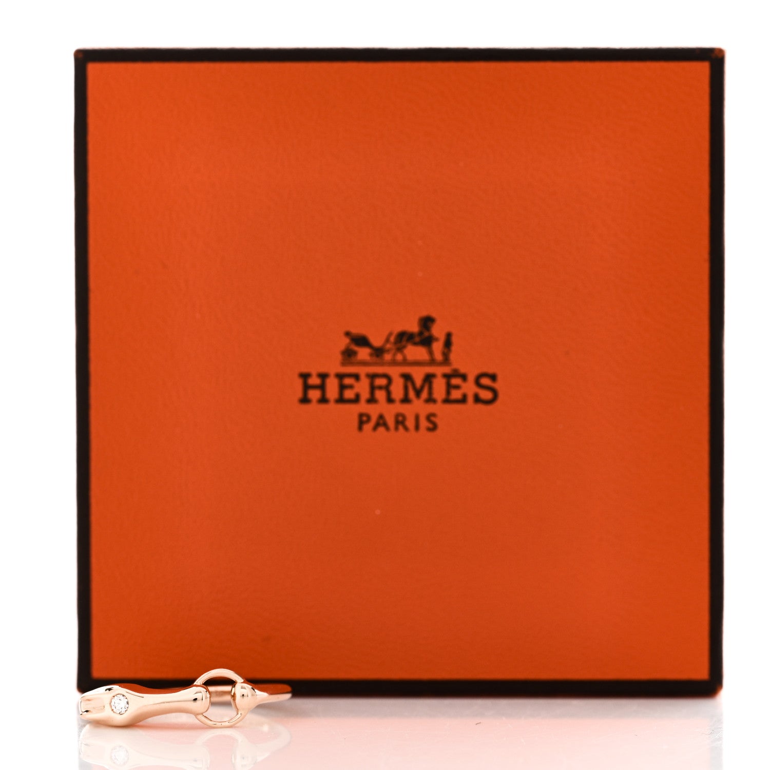 Hermes 18K Rose Gold Diamond TPM Galop Ring 50 5.25 9 of 9