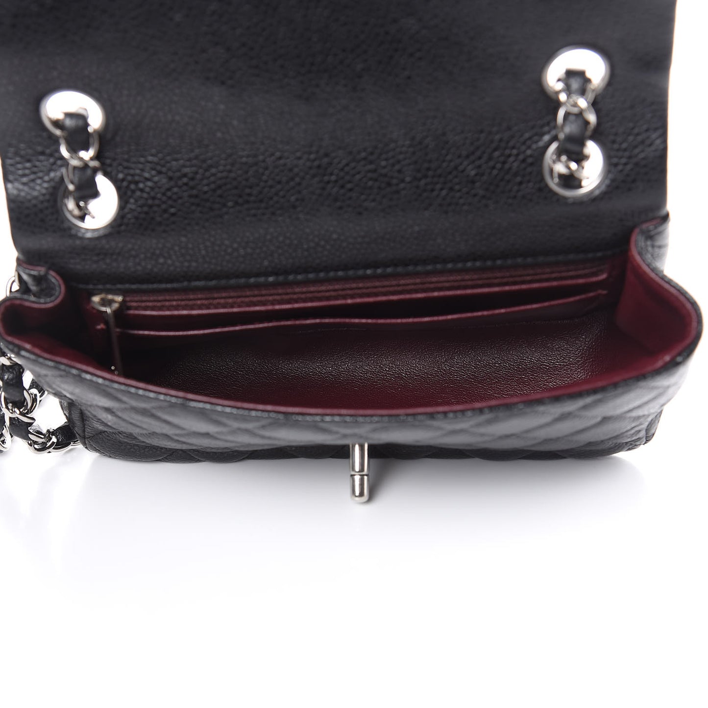 Caviar Quilted Mini Rectangular Flap Black