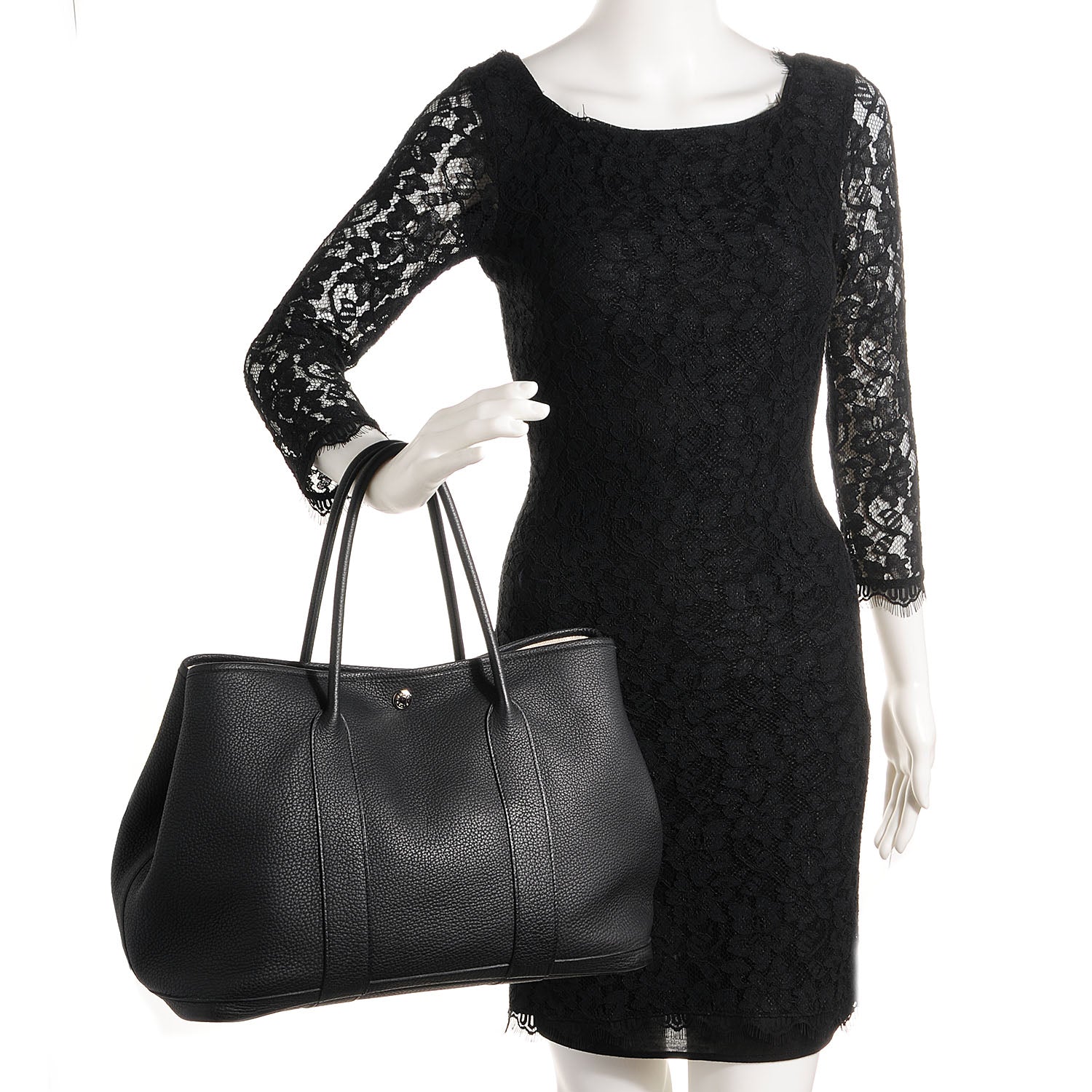 Hermes Fjord Garden Party Tote 36 MM Black 2 of 12