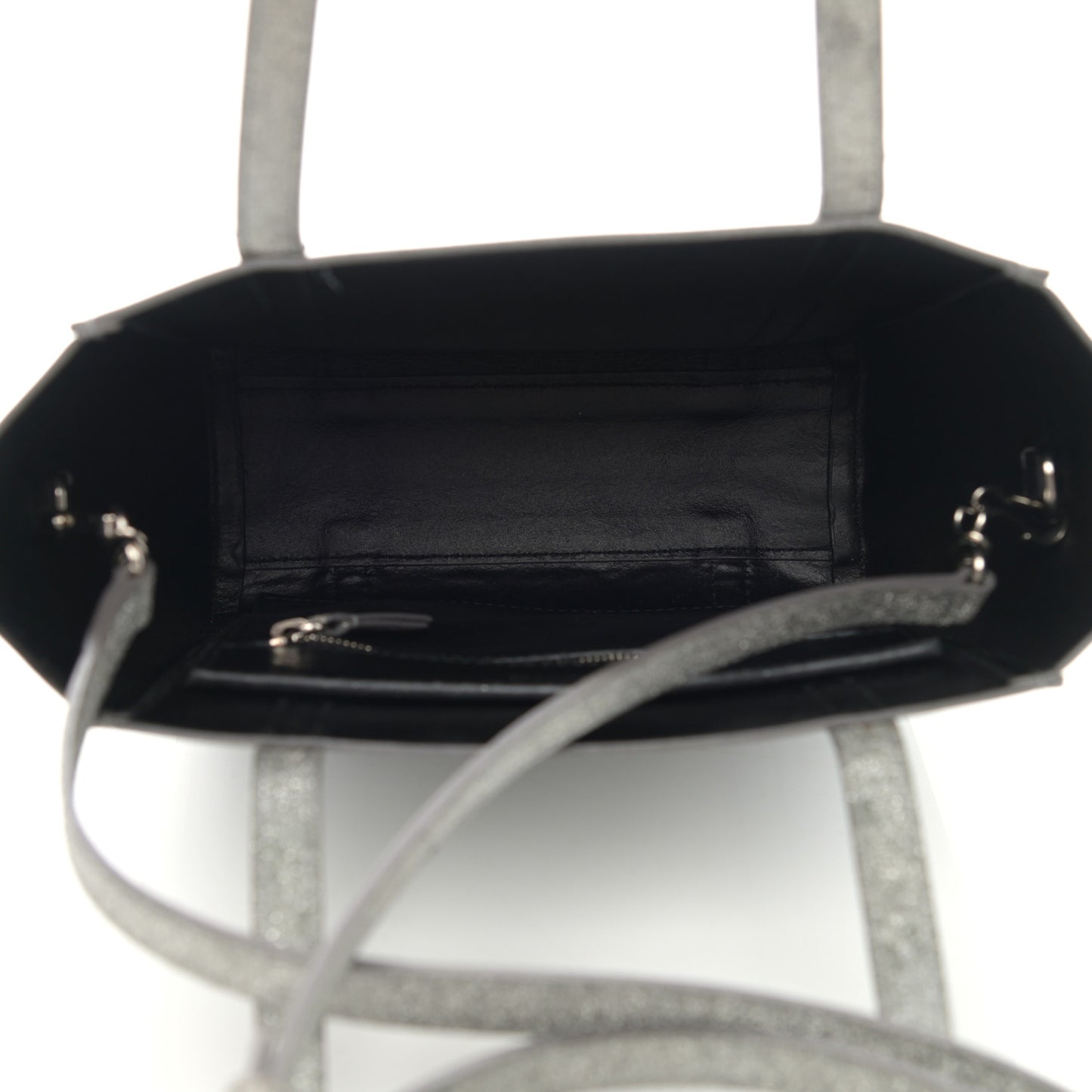 Glitter Calfskin XXS Everyday Tote Silver