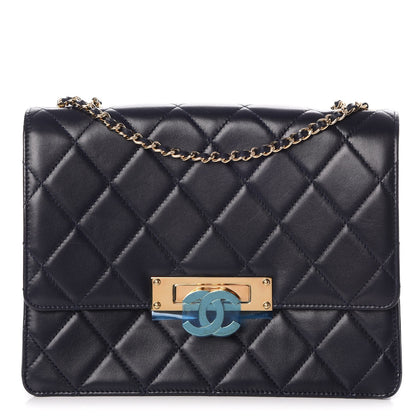 Chanel Lambskin Quilted Medium Golden Class Flap Marine 1 of 8