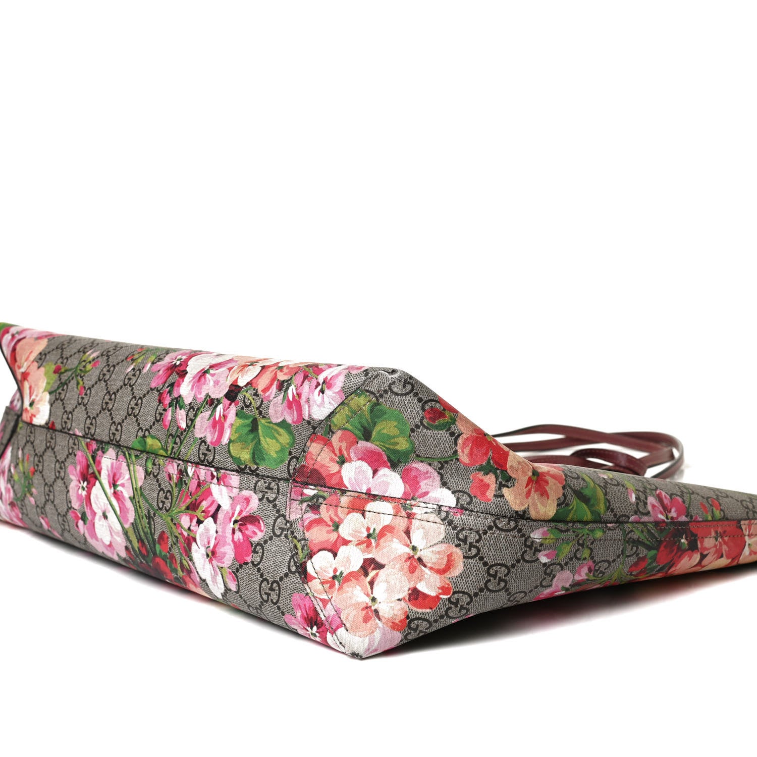 Gucci GG Supreme Monogram Blooms Large Reversible Tote Beige Multicolor Dry Rose 10 of 14