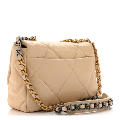 Chanel Lambskin Quilted Medium Chanel 19 Flap Light Beige 3 of 10