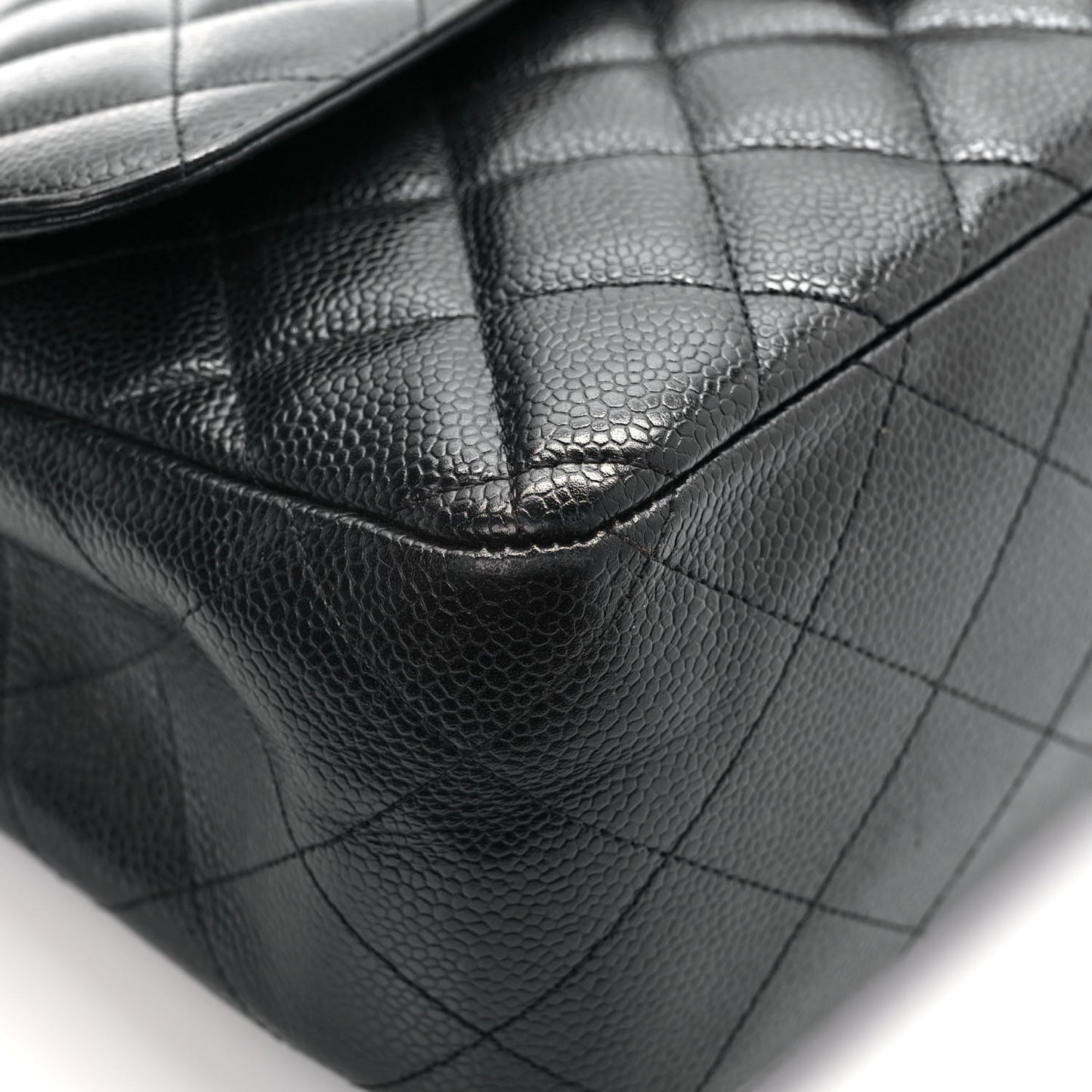 Caviar Quilted Jumbo Double Flap Black