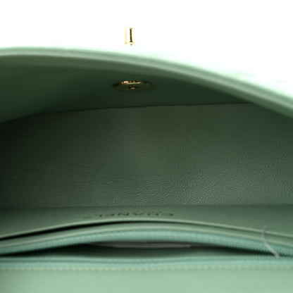 Chanel Lambskin Quilted Mini Rectangular Flap Light Green 5 of 10