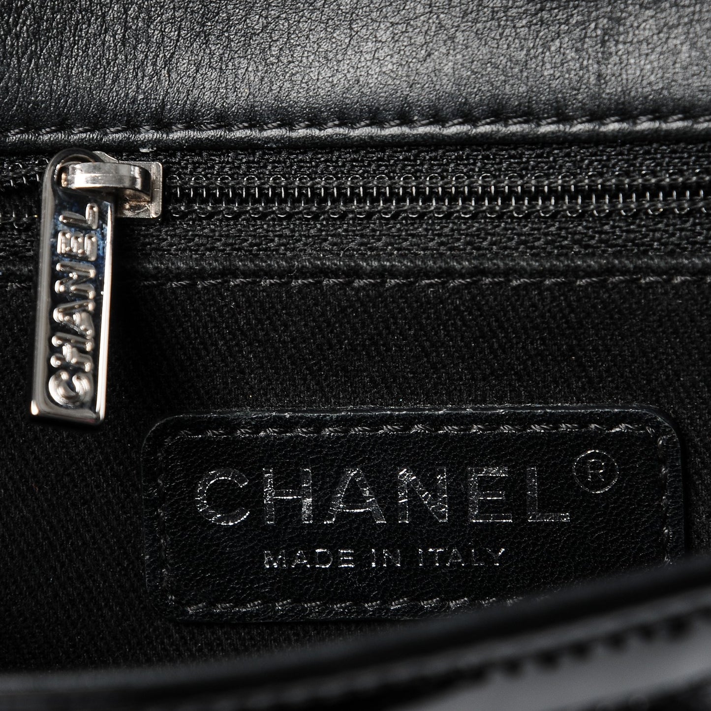 Patent Quilted Large Coco Shine Flap Black
