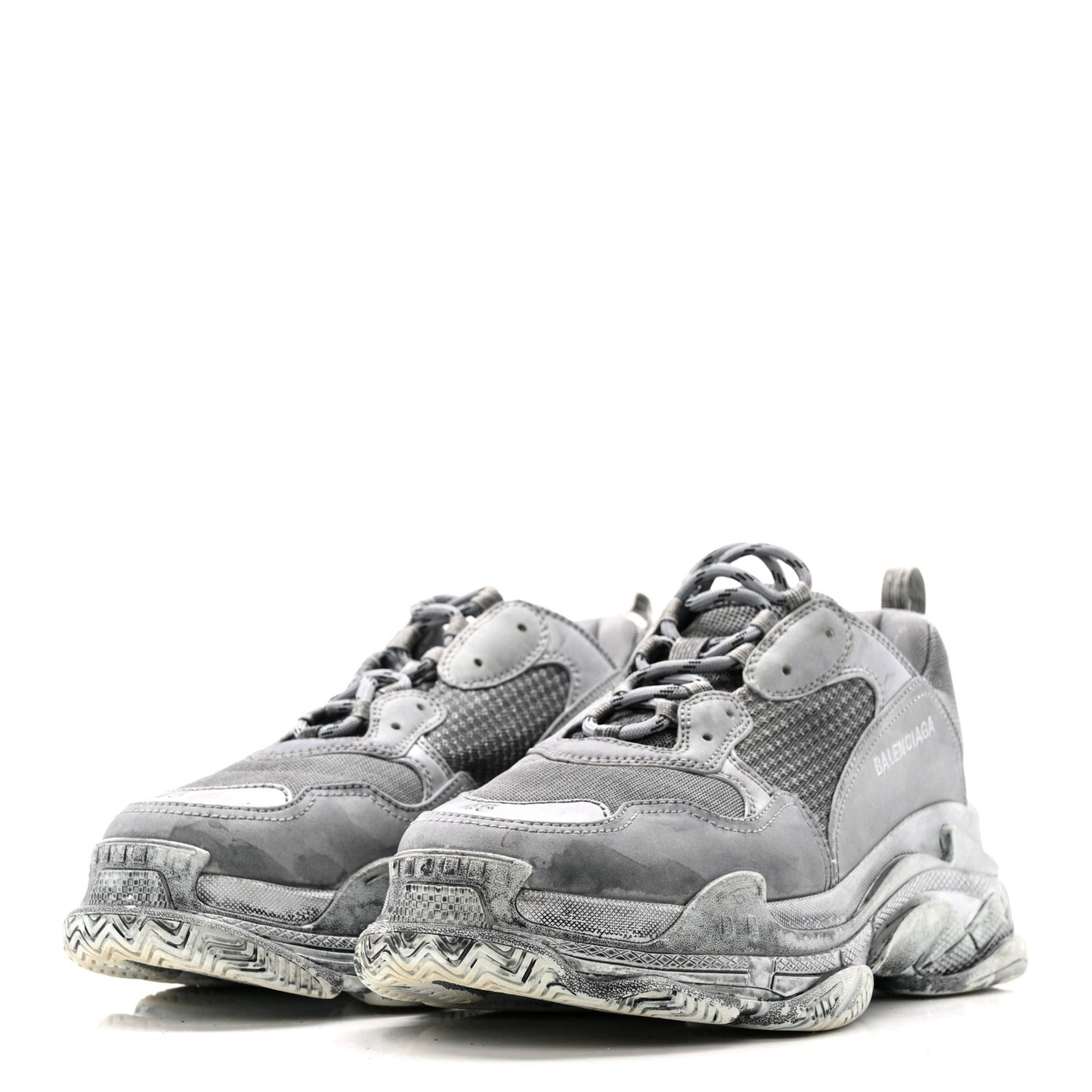 Fabric Mesh Dyed Mens Triple S Sneakers 45 Grey