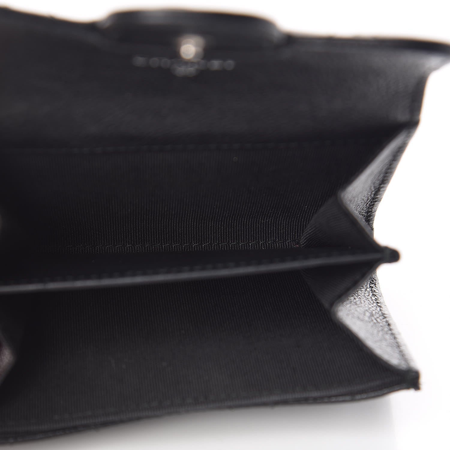 Chanel Crumpled Calfskin Quilted Flap Card Holder Wallet So Black 5 of 9
