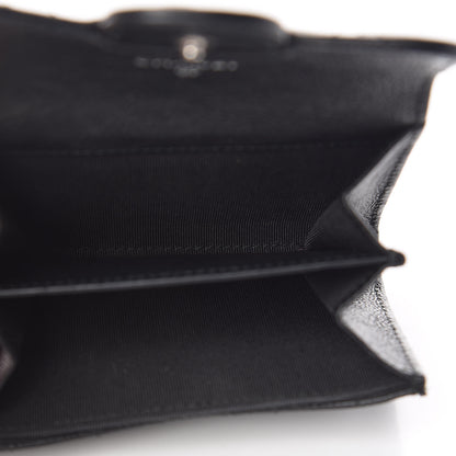 Chanel Crumpled Calfskin Quilted Flap Card Holder Wallet So Black 5 of 9