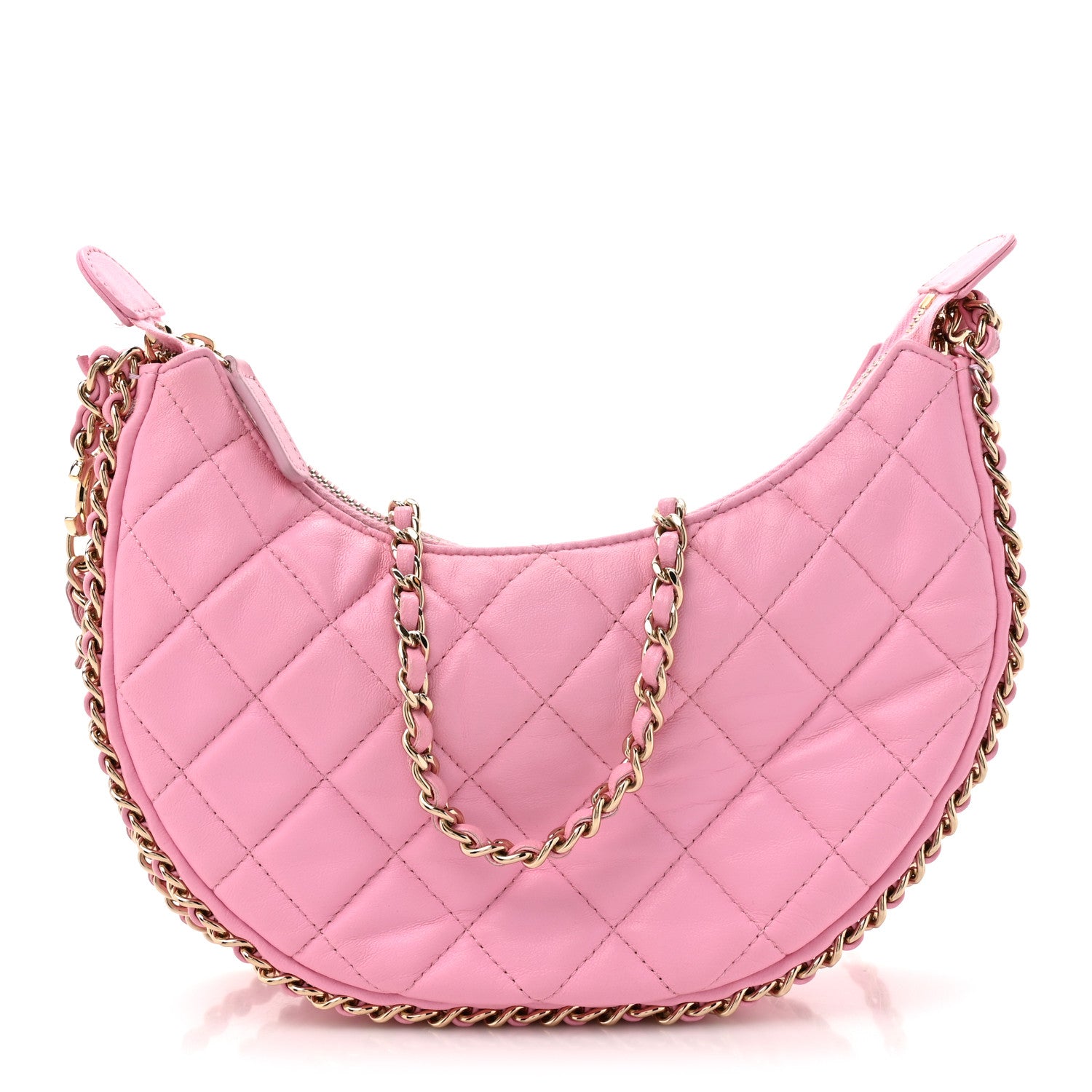 Chanel Lambskin Quilted Small Hobo Bag Pink 1 of 11