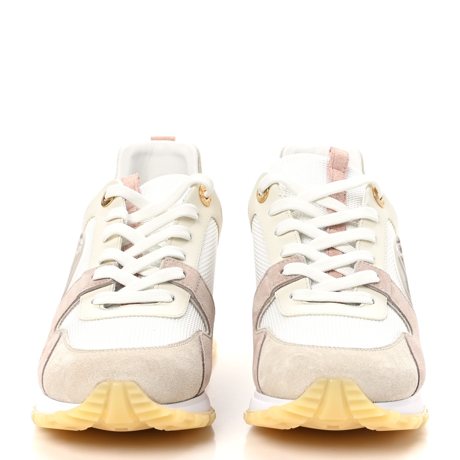 Louis Vuitton Suede Mesh Run Away Sneakers 38 White Grey 2 of 8