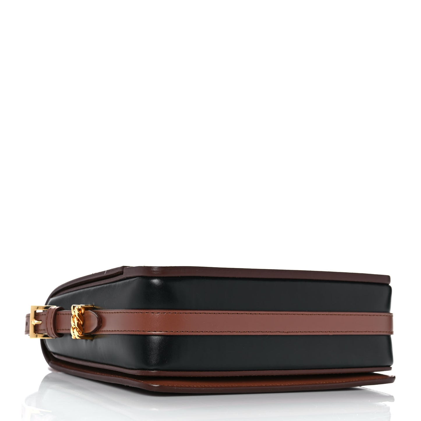 Smooth Calfskin Two Tone Small Grace Bag Malt Brown Black