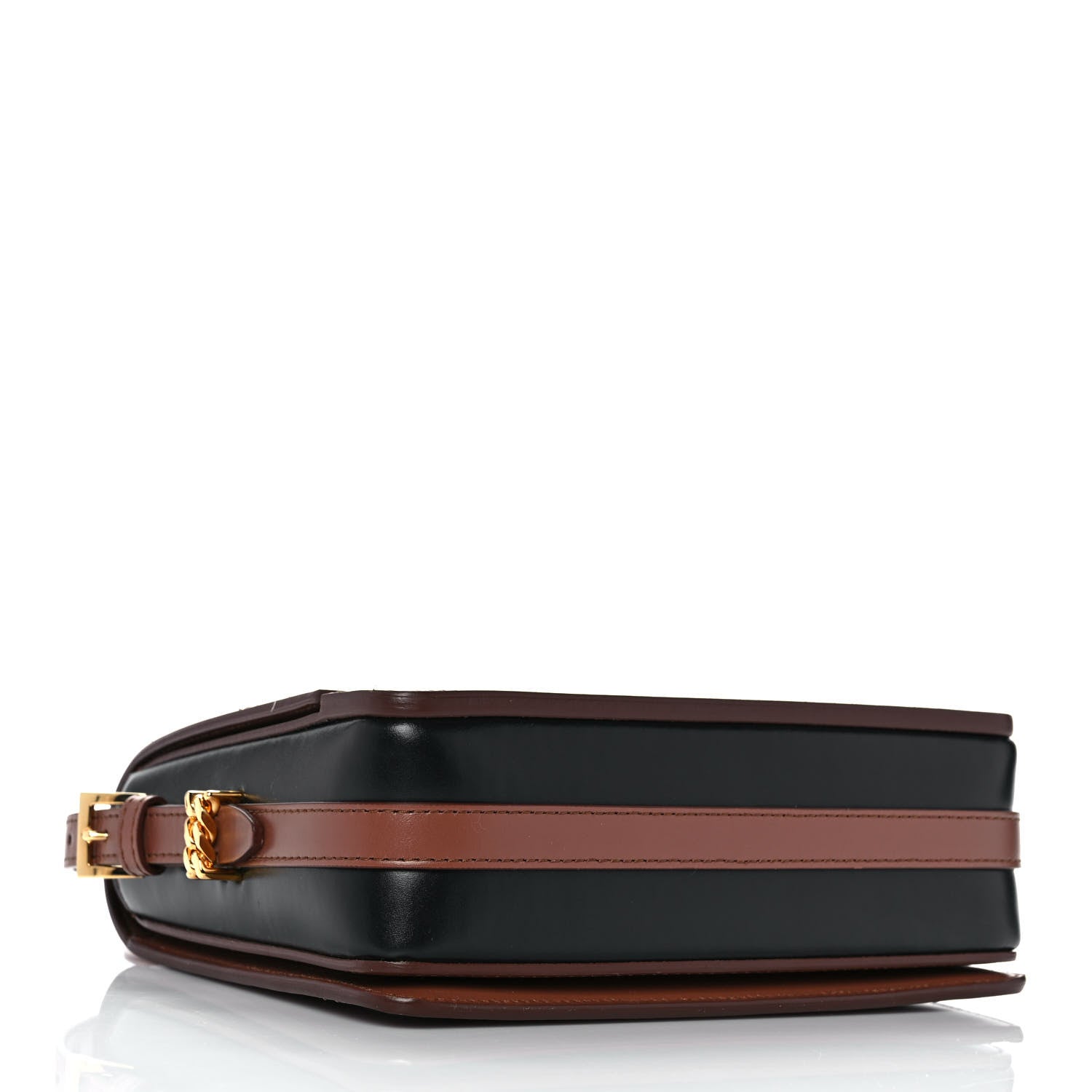 Burberry Smooth Calfskin Two Tone Small Grace Bag Malt Brown Black 4 of 10
