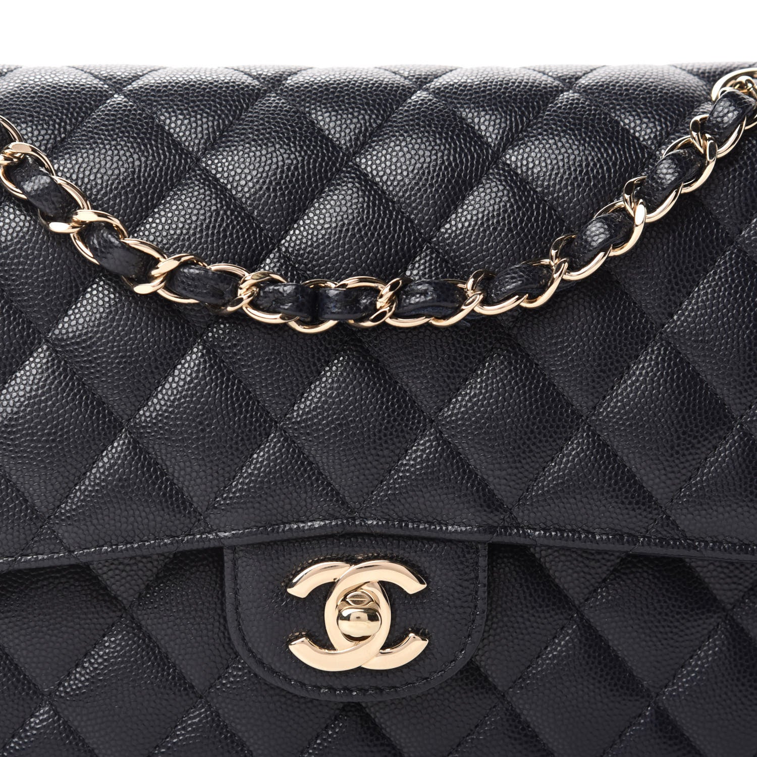 Chanel Caviar Quilted Medium Double Flap Navy 10 of 10