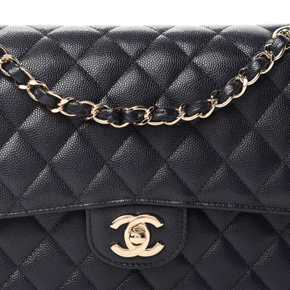 Chanel Caviar Quilted Medium Double Flap Navy 10 of 10