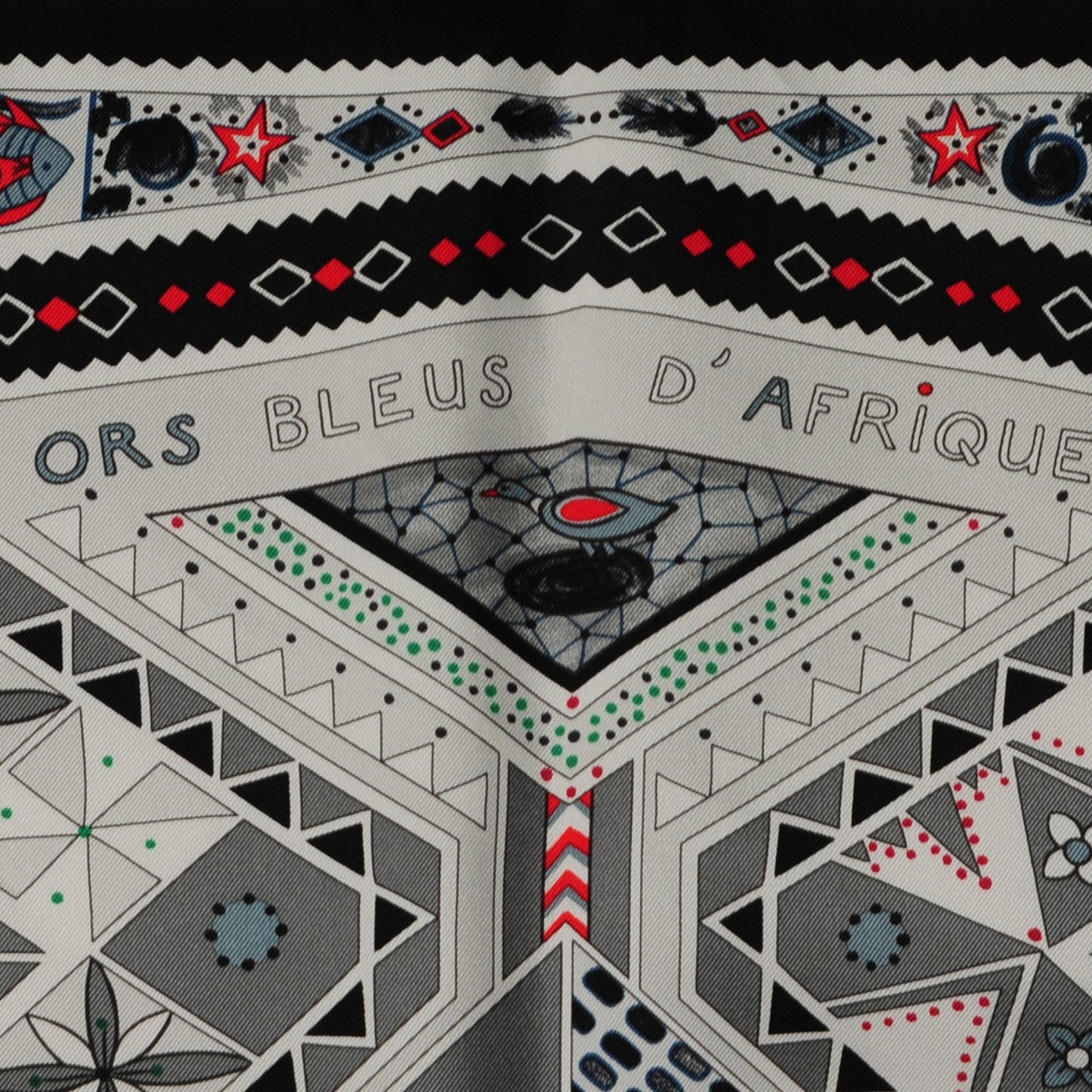 Silk Ors Blues d'Afrique Scarf 90 Noir Gris Rouge