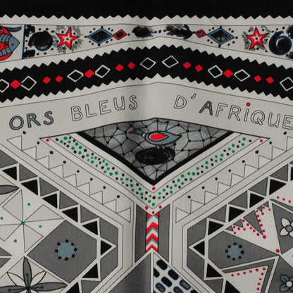 Hermes Silk Ors Blues d'Afrique Scarf 90 Noir Gris Rouge 6 of 8