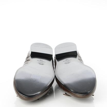 Chanel Metallic Aged Calfskin Quilted Cap Toe Ballerina Flats 40 Dark Brown 5 of 9