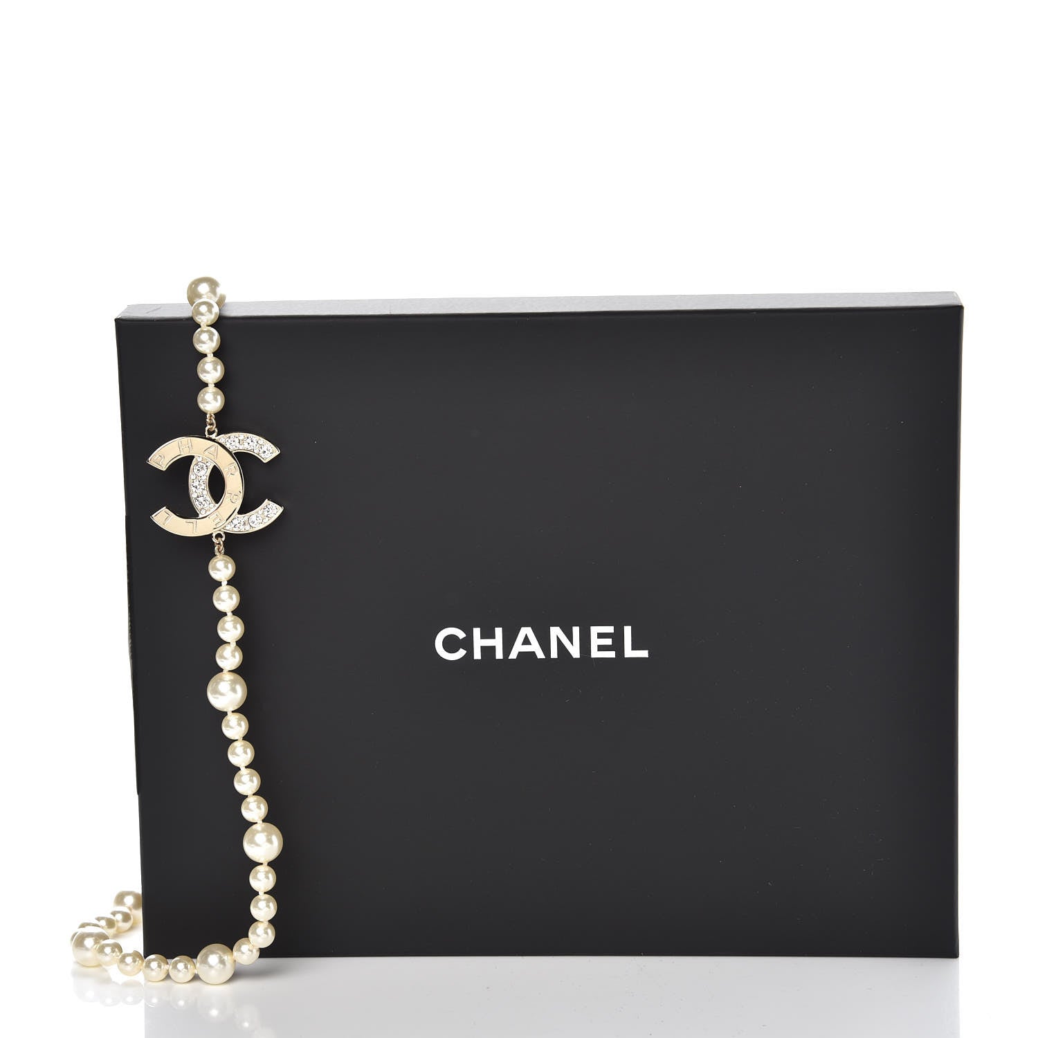Chanel x Pharrell Williams Pearl Crystal CC Necklace Gold 6 of 6
