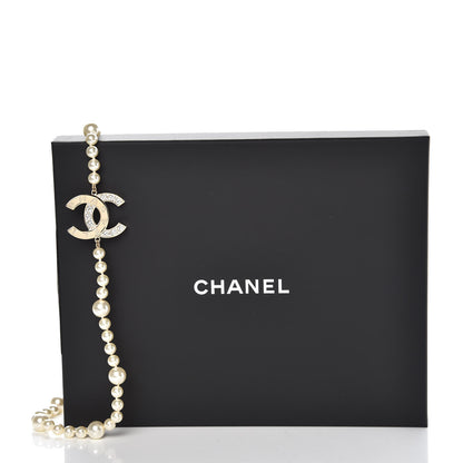 Chanel x Pharrell Williams Pearl Crystal CC Necklace Gold 6 of 6