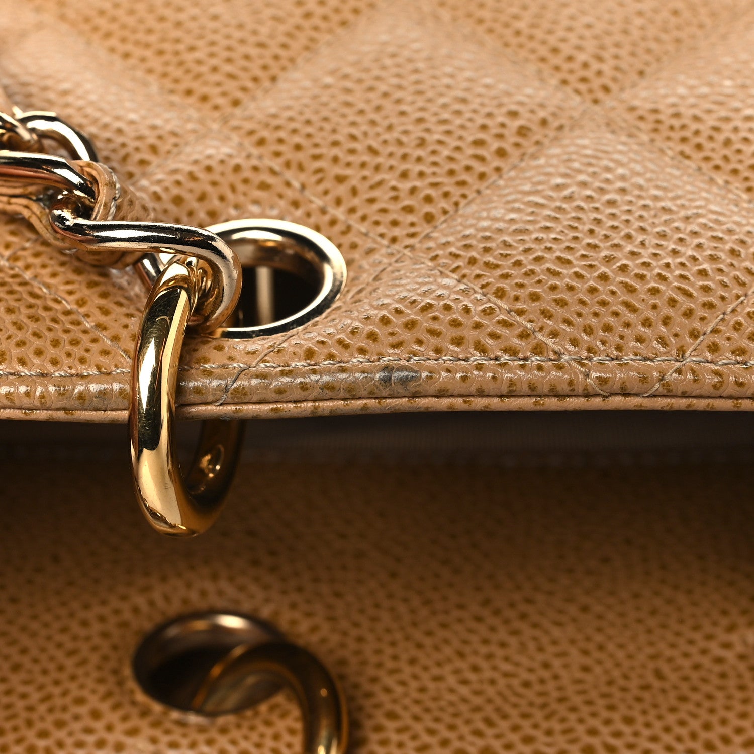 Chanel Caviar Quilted Petit Shopping Tote PST Dark Beige 13 of 14