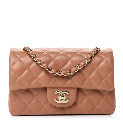 Chanel Lambskin Quilted Mini Rectangular Flap Brown 1 of 11