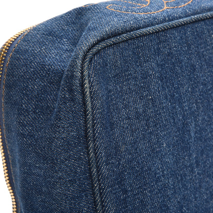 Chanel Denim Vanity Cosmetic Case Blue 7 of 8