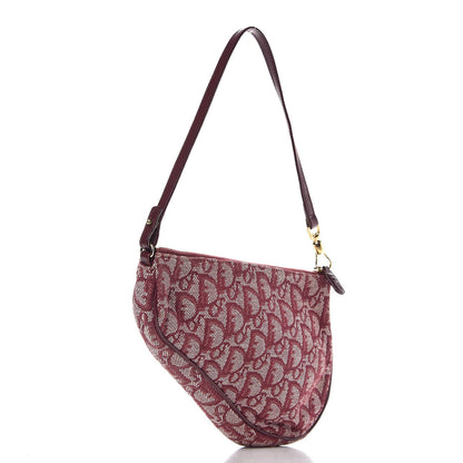 Christian Dior Monogram Mini Saddle Pochette Burgundy 3 of 9