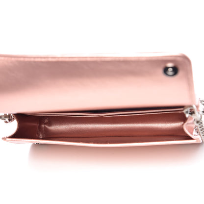 Prada Metallic Nappa Mini Impunture Diagramme Chain Crossbody Bag Rosa Mordore 5 of 12