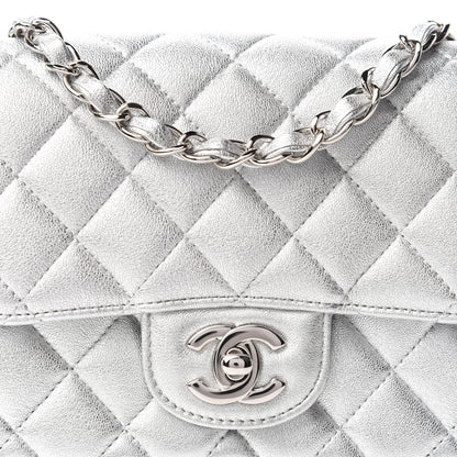 Chanel Metallic Lambskin Quilted Mini Square Flap Silver 10 of 11