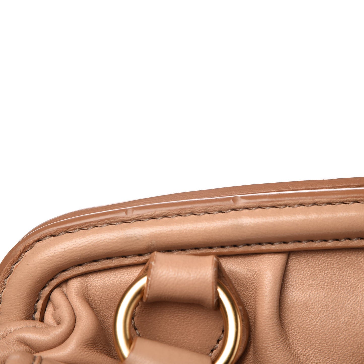 Nappa Matelasse Coffer Frame Tote Beige