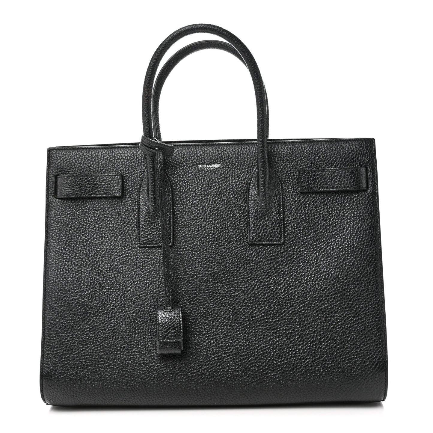 Grained Calfskin Large Sac De Jour Black