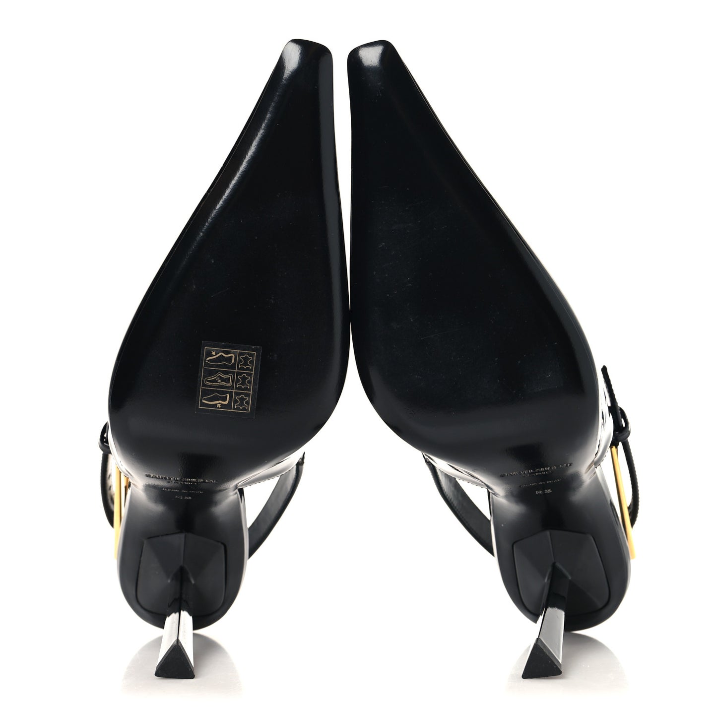 Glazed Calfskin Lee Slingback Pumps 38 Black