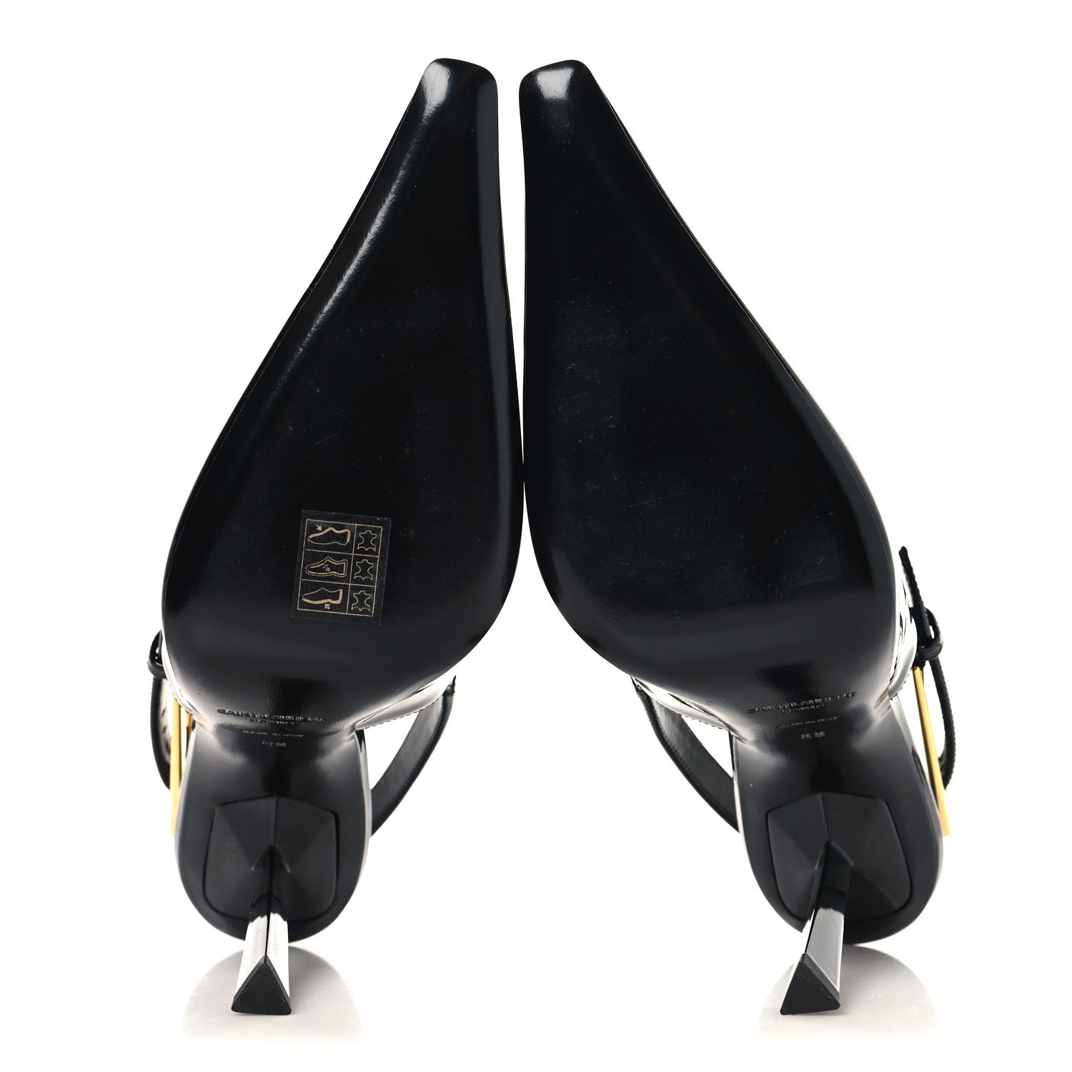 Saint Laurent Glazed Calfskin Lee Slingback Pumps 38 Black 6 of 10