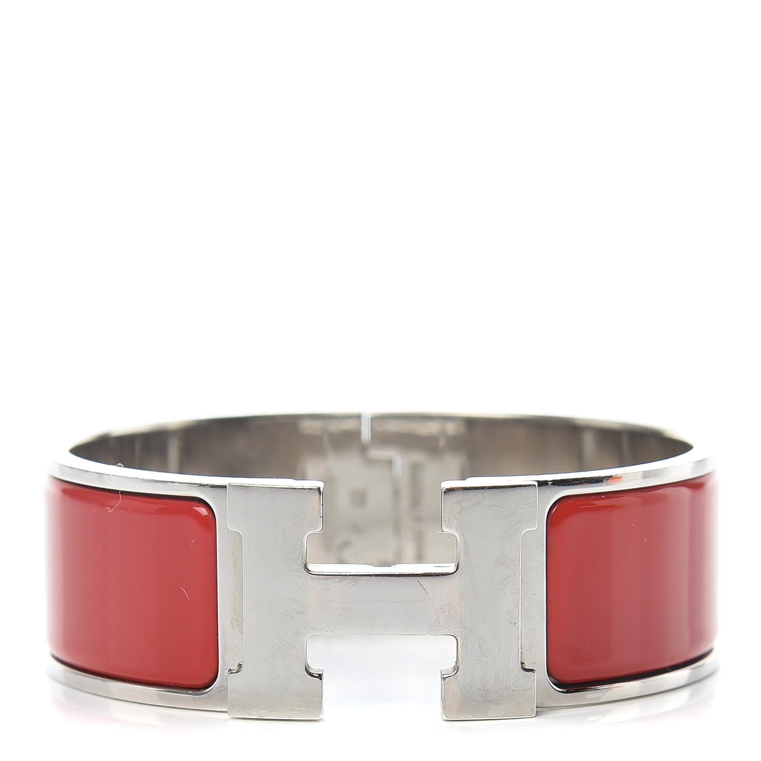 Hermes Enamel Wide Clic Clac H Bracelet PM Red 1 of 6