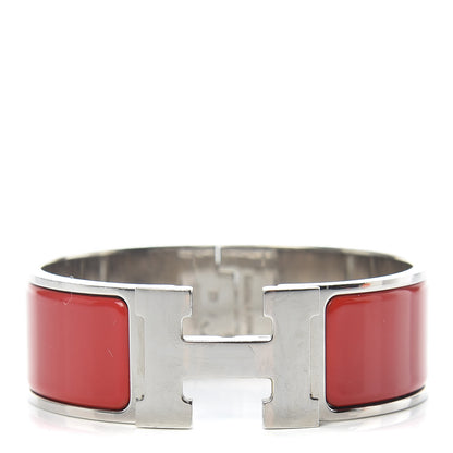 Hermes Enamel Wide Clic Clac H Bracelet PM Red 1 of 6