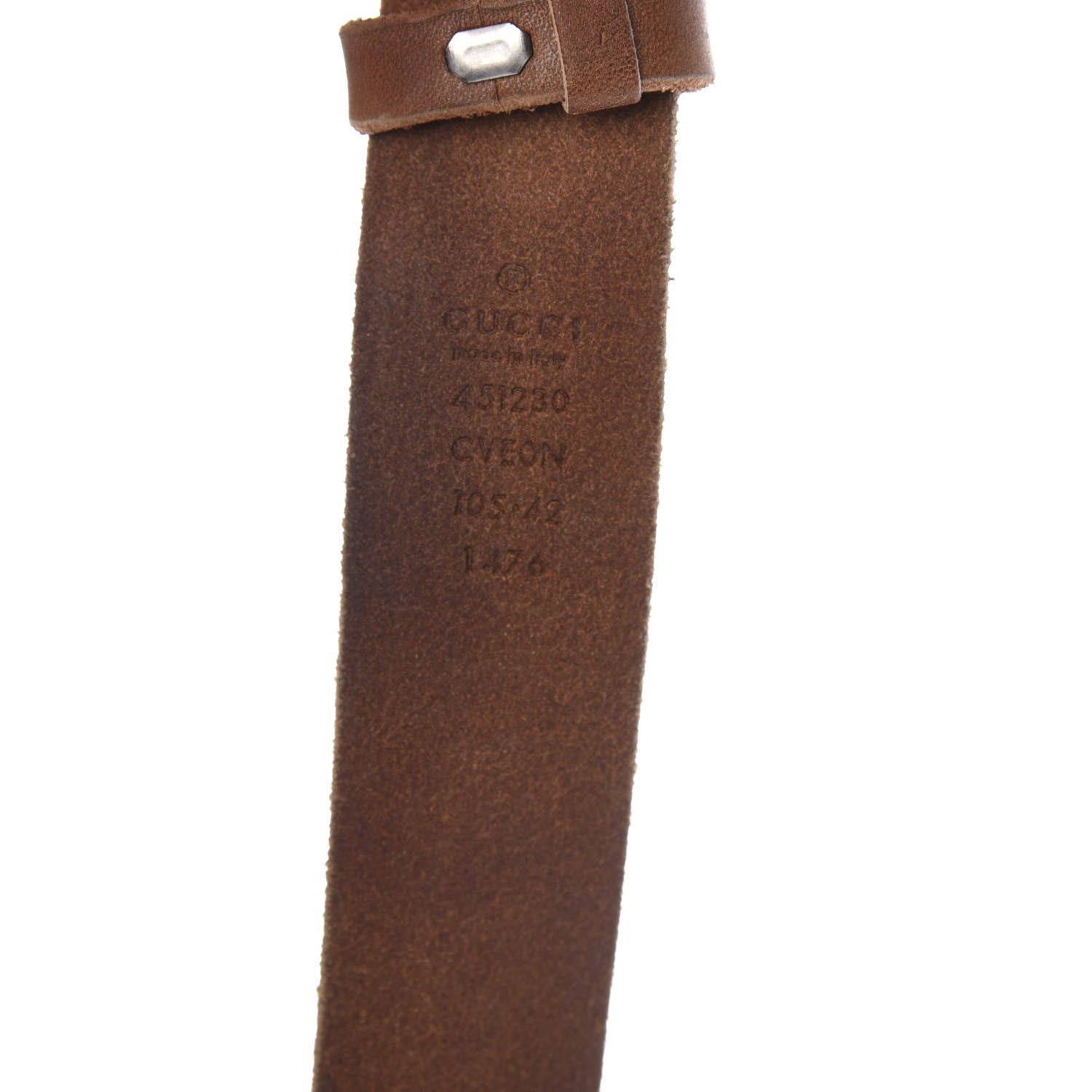 Gucci Calfskin Brass Feline Buckle Belt 105 42 Toscano 3 of 4